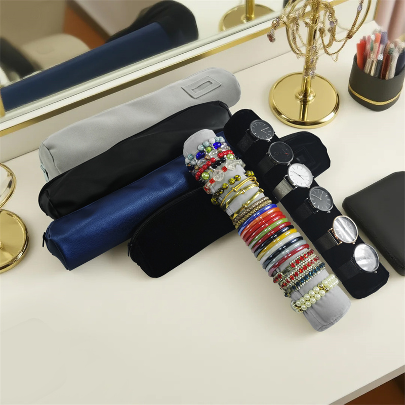 Travel Jewellery & Accessories Organiser - PU lederen fluwelen juwelendoos voor armbanden,