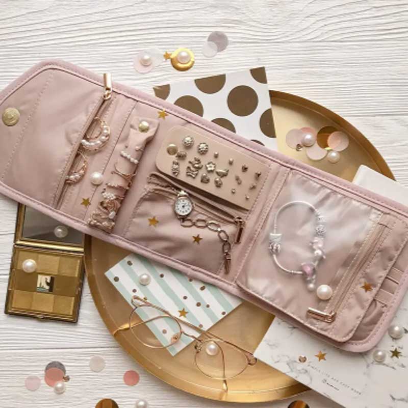 Travel Jewellery & Accessories Organiser - Opvouwbare sieradenrol Handige sieradenorganizer Sieradentas Cosmetische