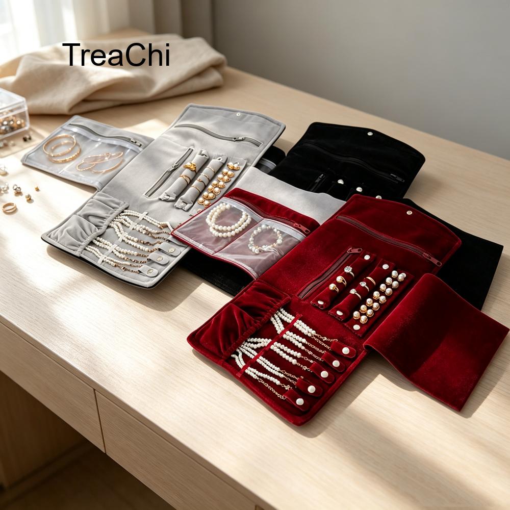Travel Jewellery & Accessories Organiser - Draagbare en driedelige sieradenrol voor reizen,
